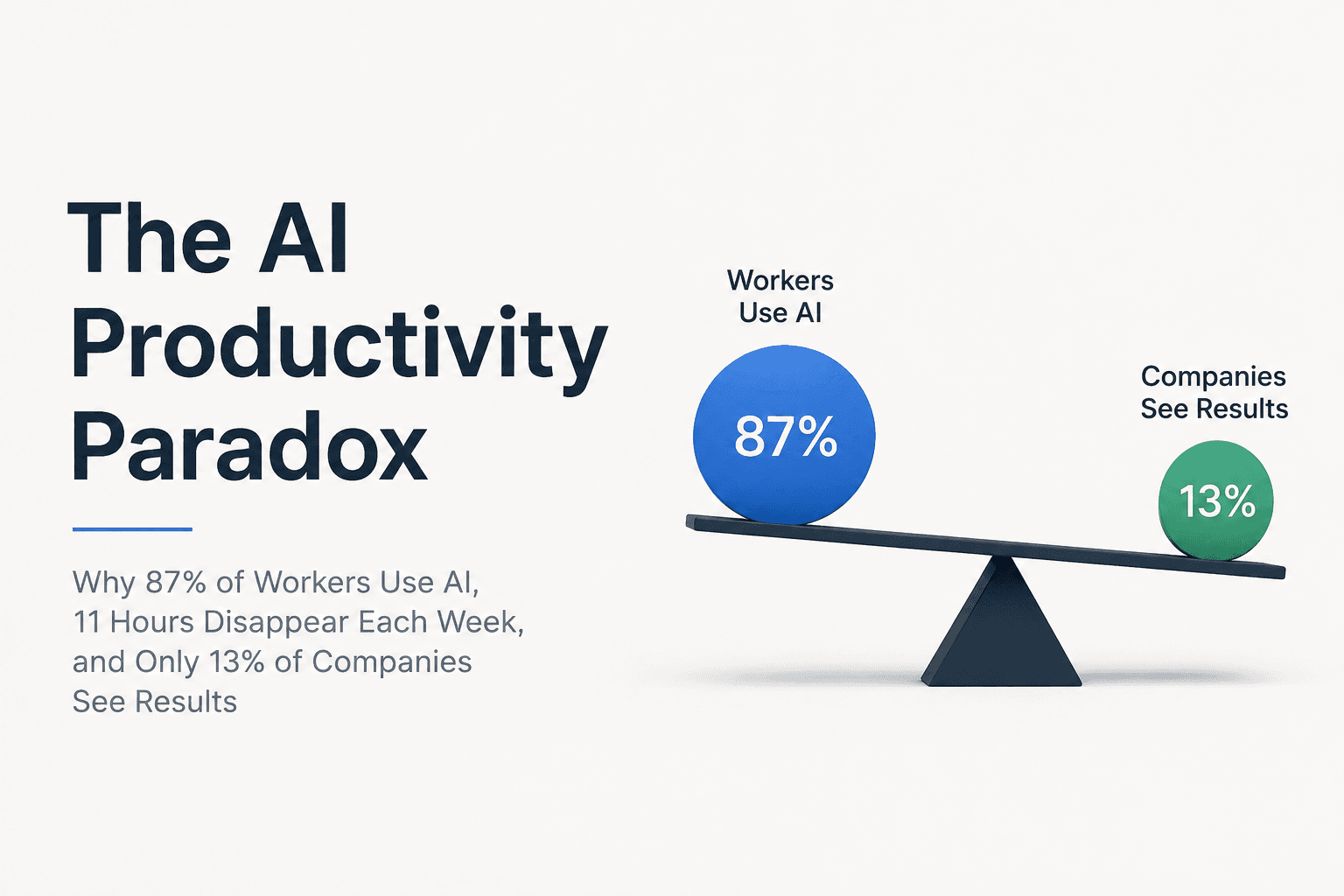 The AI Productivity Paradox: Why 87% of Workers Use AI, But Only 13% of Companies See Real Gains